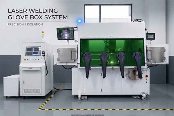 Laser welding glove box with oven